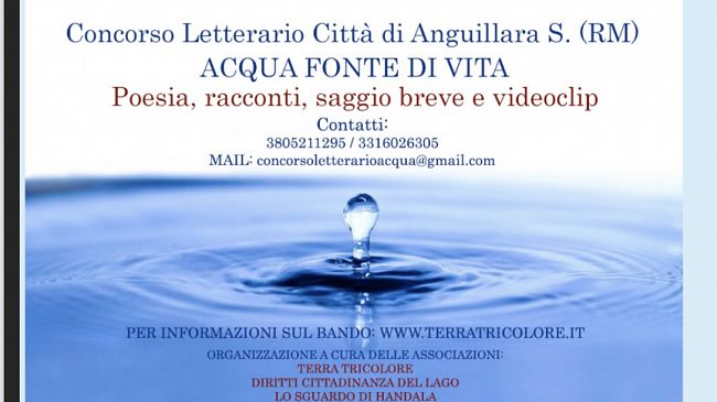 Concorso letterario “Acqua fonte di vita”
