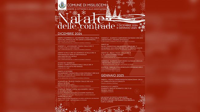 Il Natale delle contrade 2024 a Misiliscemi. Al via il cartellone di iniziative
