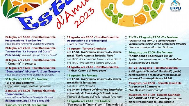 Estate d’amuri”: le manifestazioni che animeranno Tre Fontane e Toretta Granitola