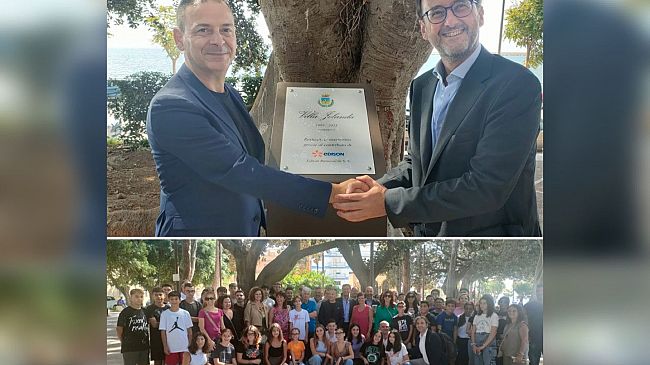 Mazara, Villa Jolanda, con una targa suggellata partnership con Edison Rinnovabili