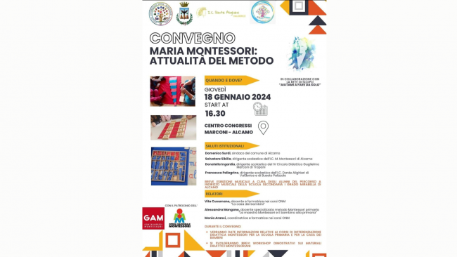Alcamo, convegno Maria Montessori attualità e metodo