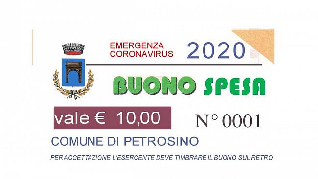 Petrosino, da oggi la presentazione delle domande per il rilascio dei buoni spesa