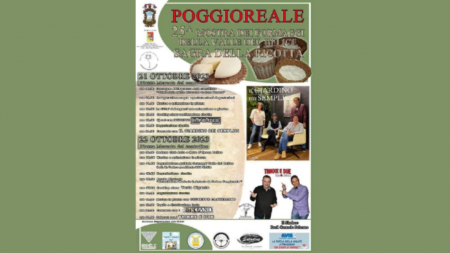 Poggioreale, al via la 25°mostra dei formaggi della Valle del Belice e sagra della ricotta