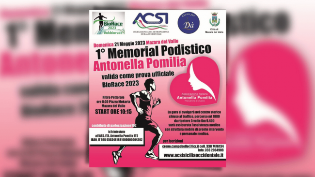 Mazara, domenica Memorial podistico 