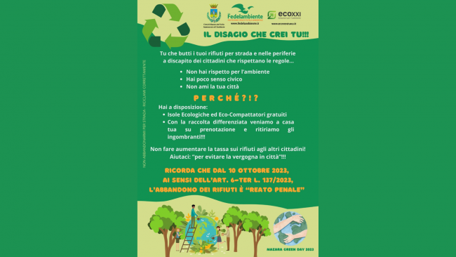 Mazara, domenica nuova giornata di sensibilizzazione ambientale