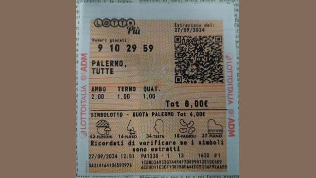 Mazara, lotto: vinti 19.927,20 euro