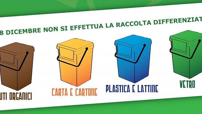 Mazara, Rifiuti, l’8 Dicembre non si effettua la raccolta differenziata