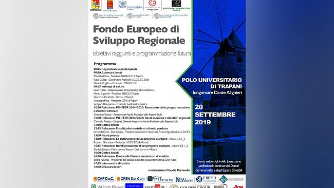 “Fondo Europeo di Sviluppo Regionale – obiettivi raggiunti e programmazione futura”