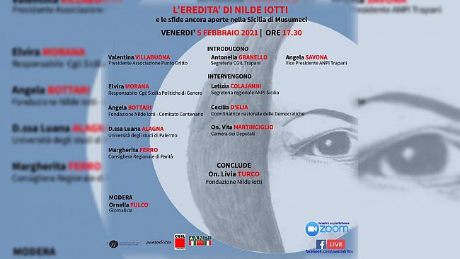 Convegno su Nilde Jotti organizzato da Punto Dritto, Cgil e Anpi Trapani