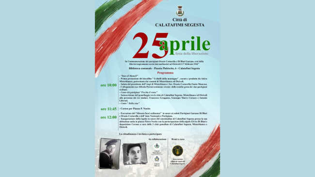 Calatafimi, programma per la celebrazione della festa della Liberazione 