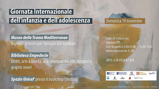 Gibellina: Museo delle Trame mediterranee, domenica 19 novembre ingresso gratuito alle famiglie