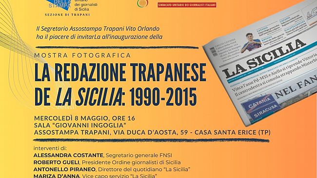 Assostampa: mercoledì inaugurazione mostra sulla redazione trapanese de