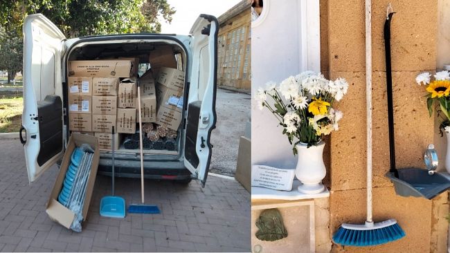 Mazara, Cimitero comunale, la Ditta Buonasorte dona 300 scope e palette 
