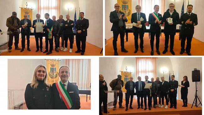 Mazara, conferiti encomi solenni a capitano, armatore ed equipaggio del m/p Regina per il salvataggio del m/P Boccia VM