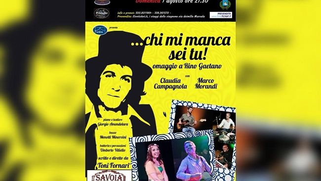Marsala, “Chi mi manca sei tu”: domenica 1 agosto omaggio a Rino Gaetano
