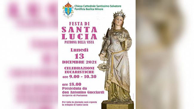 Mazara, Lunedì 13 dicembre ricorrenza di S. Lucia – Il programma in Cattedrale