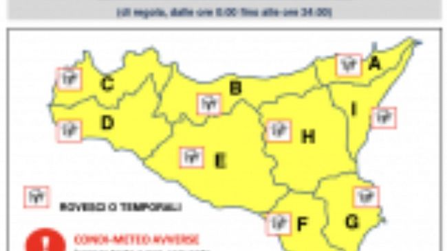 Mazara, 8 febbraio allerta meteo gialla