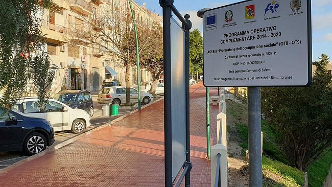 Salemi, conclusi i lavori al ‘Parco delle Rimembranze’