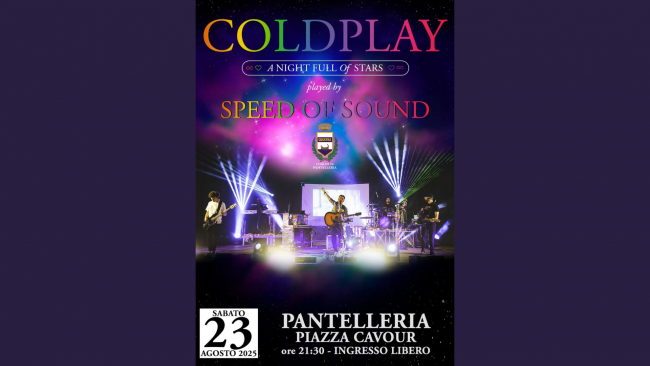 Pantelleria, il 23 agosto il concerto-tributo ai Coldplay 