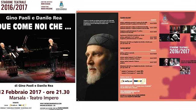 Marsala, domenica Gino Paoli e Danilo Rea all’Impero