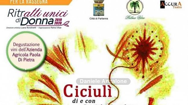 Partanna, domani di scena al castello Grifeo “Ciciulì” di e con Daniele Anzalone