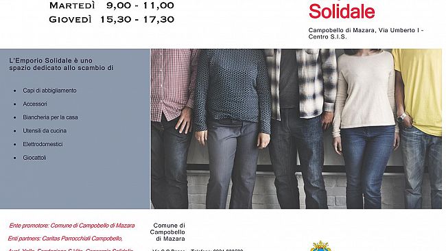 Giovedì 13 giugno sarà inaugurato l’emporio solidale istituito dall’Amministrazione comunale di Campobello