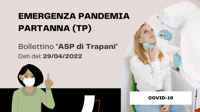 Partanna, Covid-19: “Bollettino Asp del 29 aprile 2022”