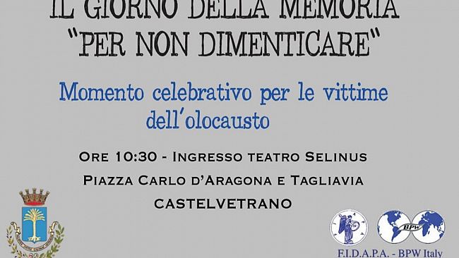 Una pietra d'inciampo davanti al teatro Selinus per celebrare la giornata della memoria 