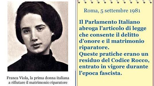 50° anniversario del rapimento di Franca Viola, la ragazza che con il suo No cambierà per sempre il nostro destino