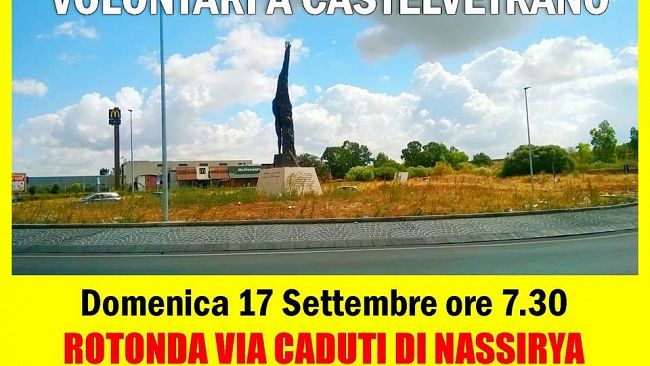 Domenica volontari anonimi al lavoro in via Caduti di Nassiryia
