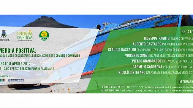 Favignana, 8 Aprile: “Il nuovo modo di concepire l’energia come bene comune e condiviso”
