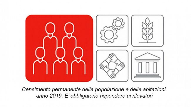 Censimento permanente della popolazione e delle abitazioni anno 2019. E’ obbligatorio rispondere ai rilevatori