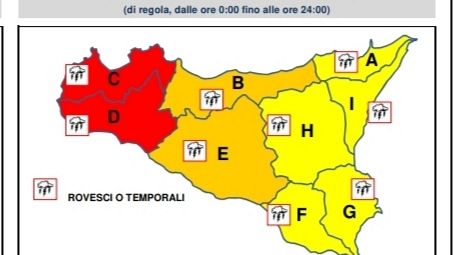Trapani, allerta meteo in città: domani scuole e uffici chiusi