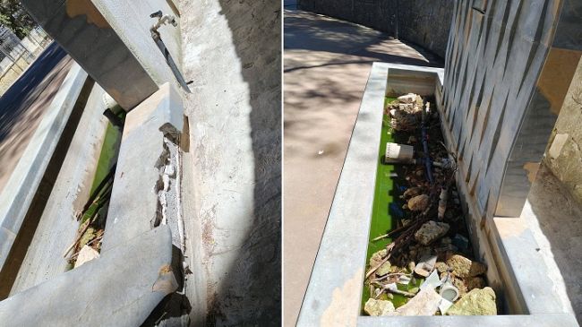 ​Valderice, vandalizzata la fontana della pineta comunale