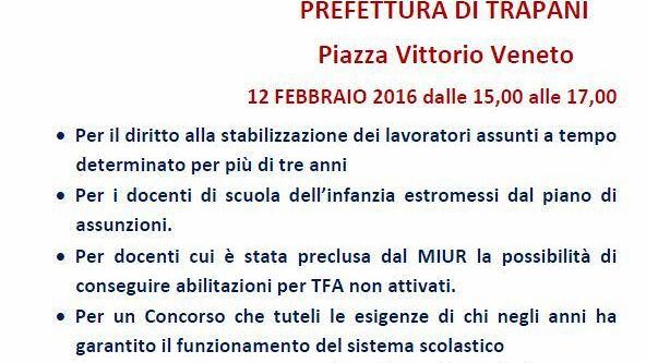 TRAPANI – Scuola. Domani a Trapani mobilitazione sindacale in difesa dei precari