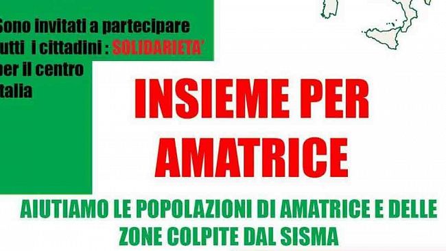 Mazara, Insieme per Amatrice: sabato 17 settembre cena solidale in Piazza della Repubblica