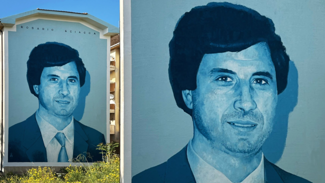 Partanna, il volto di Rosario Sciacca come simbolo di dignità e memoria
