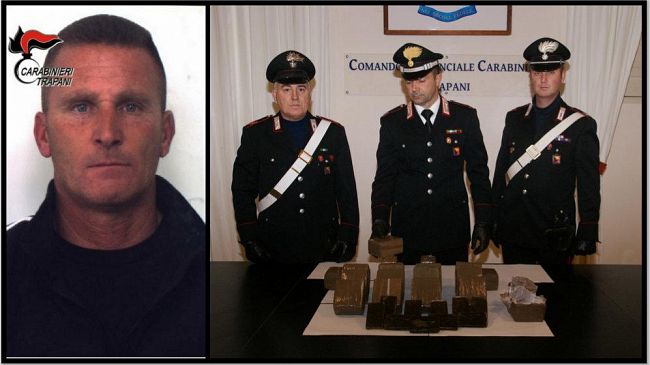 TRAPANI – Operazione antidroga dei Carabinieri. 45enne in manette, sequestrati più di 18 kg di hashish