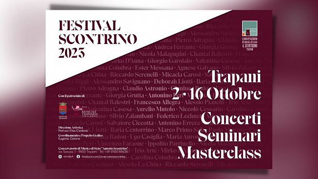 Il 2 ottobre prenderà il via il settimo Festival Scontrino a Trapani