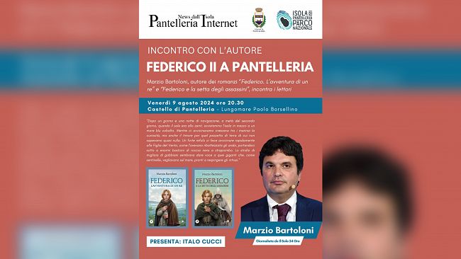 Federico II a Pantelleria: il 9 agosto al Castello la presentazione dei romanzi di Marzio Bartoloni