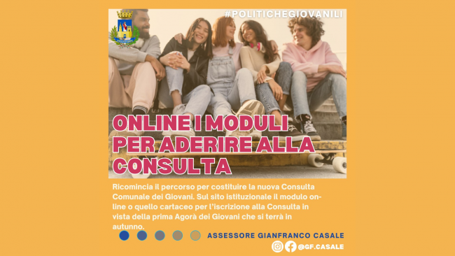 Mazara, online i moduli per le iscrizioni alla Consulta dei giovani
