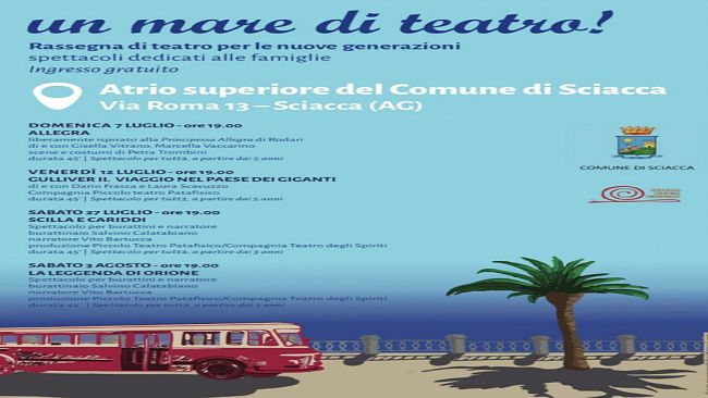 Sciacca, in arrivo “Un mare di teatro” per bambini e famiglie