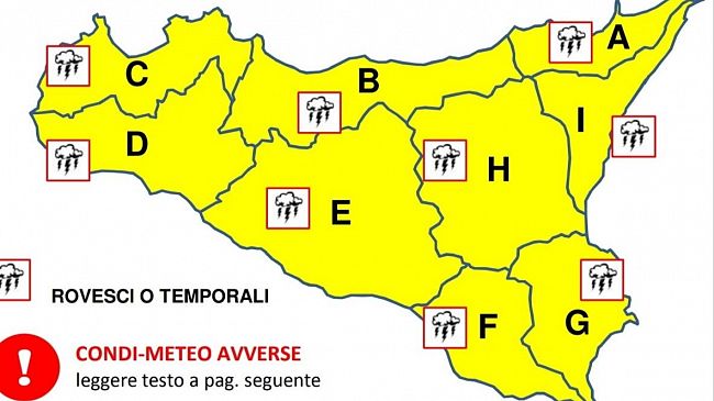 Maltempo in arrivo, allerta gialla nel trapanese per pioggia e venti forti