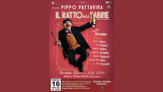 Marsala, al Teatro Impero lo spettacolo “Il Ratto delle Sabine” con Pippo Pattavina