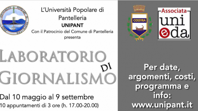 Pantelleria, UNIPANT: il 10 maggio parte il Laboratorio di Giornalismo 