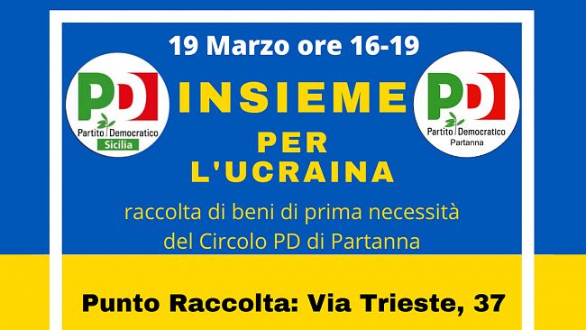 PD Partanna, raccolta beni di prima necessità per l’Ucraina