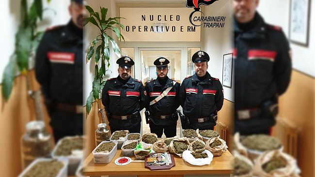 Castelvetrano: sequestrati più di 7 kg di marijuana. Un arresto