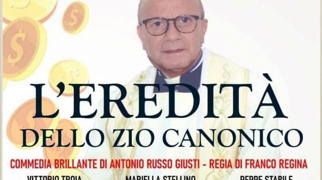 Alcamo, oggi in scena lo spettacolo “L’eredità dello zio canonico”