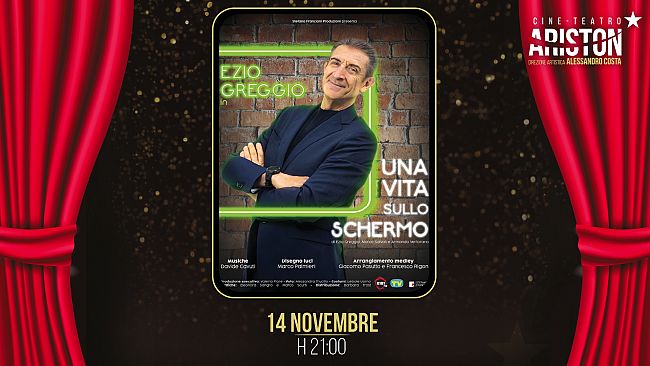 Ezio Greggio al Cine Teatro Ariston di Trapani in “Una vita sullo schermo. 40 anni di tv, cinema e storia italiana”