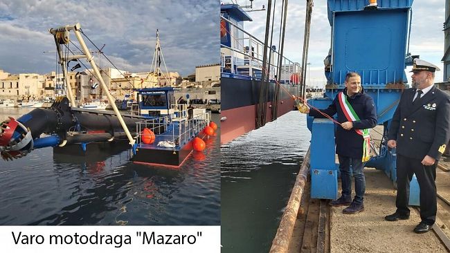 Mazara, questo pomeriggio avvenuto il varo della motodraga “Mazaro”